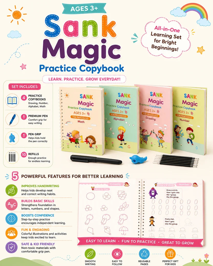 Sank Magic Practice Copybook (Bundle of 4 )