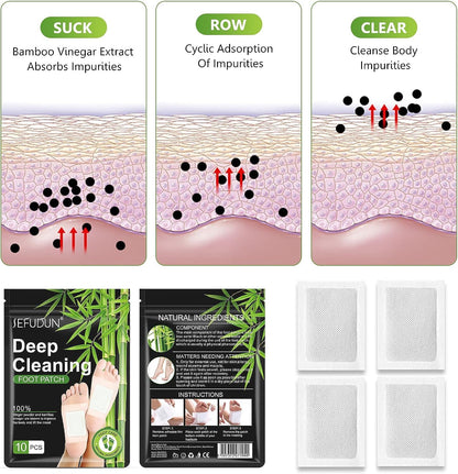 20Pcs Premium Organic Ginger Foot Patches – Natural Body Detox, Stress Relief & Better Sleep Support (Black)