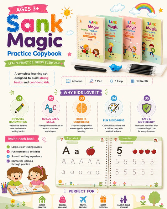 Sank Magic Practice Copybook (Bundle of 4 )