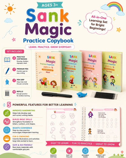 Sank Magic Practice Copybook (Bundle of 4 )
